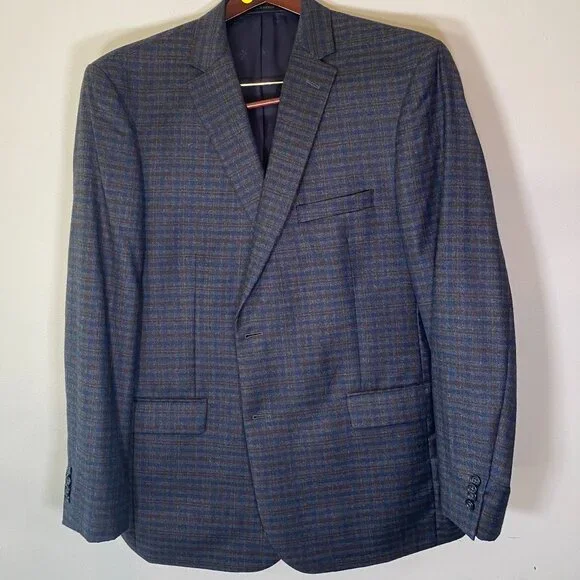 Jos a. Bank Reserve Blue/Black Checkered Blazer - Picture 1 of 7